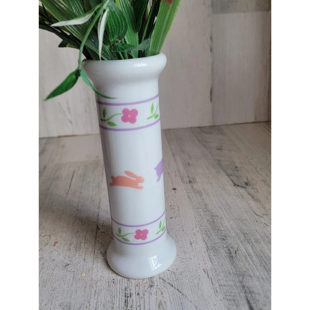 FTDA‎ japan vase Easter faux tulip rabbit vintage flower home decor
